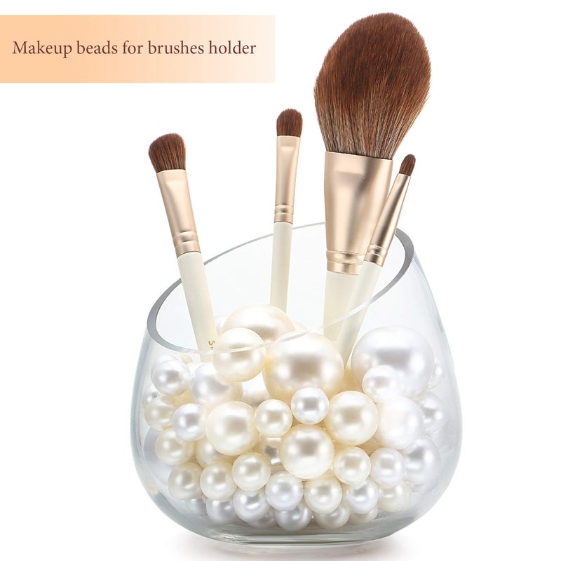 Hicarer 120 Pieces Pearl for Vase Filler Pearl Bead Vase Centerpieces Brush Holder Assorted Round Faux Bead for Crafting, Home Wedding Table Decor 14/20/30 mm(Creamy White, White) - Image 4