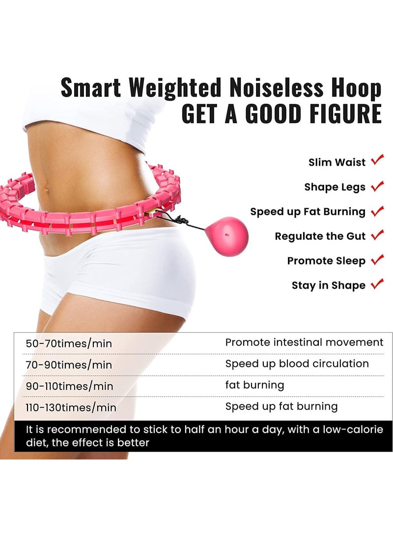 سبورت كيو طوق هولا ذكي لإنقاص الوزن، طوق هولا للتخسيس قابل للتعديل بـ 28 عقدة مع كرة مرجحة | طوق تدليك يدور تلقائيًا بزاوية 360 درجة لحرق دهون البطن، وتنحيف الخصر، واللياقة البدنية المنزلية | طوق تمرين هادئ وآمن للنساء والرجال - Image 5