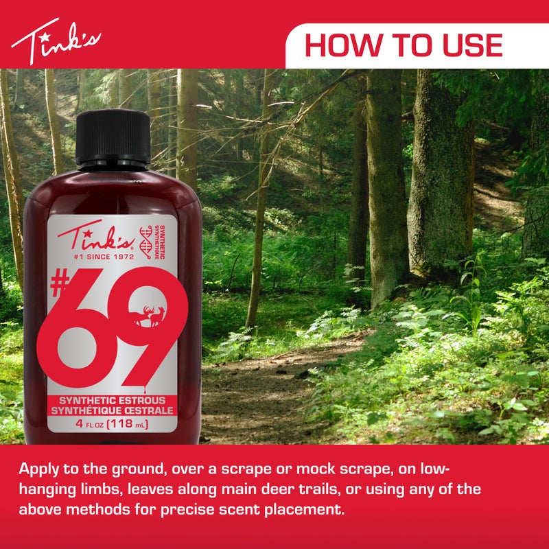 TINK'S Synthetic #69 Doe-in-Rut Deer Attractant Liquid Estrous Doe Urine Scent for Hunting (4 oz) - Long Lasting Doe Estrous - Hunting Lure/Attractant - Advanced Deer Lure - Image 5