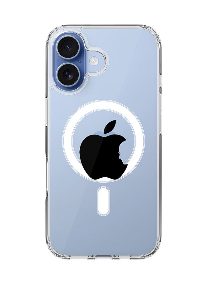 Stylizedd Classic Clear MagSafe Case for iPhone 17 , Hybrid Soft Case Flexible Edges Anti Drop TPU PC Gel Thin Transparent Cover [ Designed for iPhone 17 ] - Steve's Apple - White