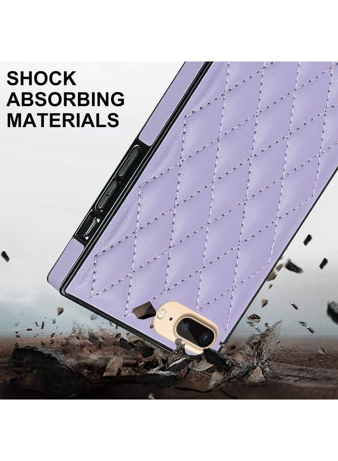 S-TOP Elegant Rhombic Pattern Microfiber Leather +TPU Shockproof Case with Crossbody Strap Chain For iPhone 8 Plus / 7 Plus - Image 5