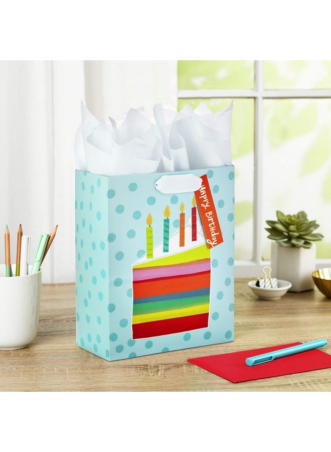 Hallmark 9" Medium Gift Bag With Tissue Paper (Rainbow Cake Slice) For Birthdays - Image 3