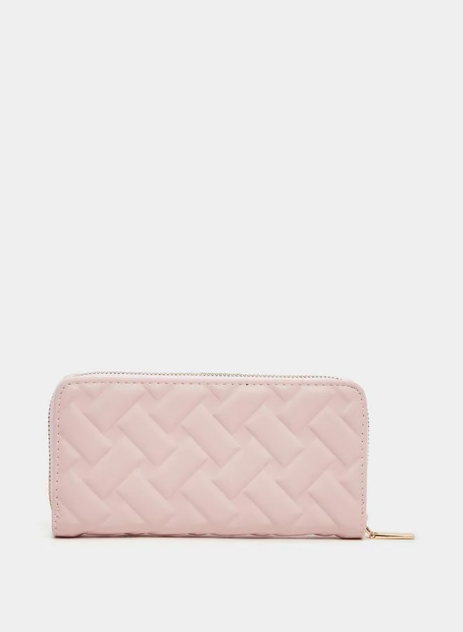 Styli Quilted Zip Around Wallet