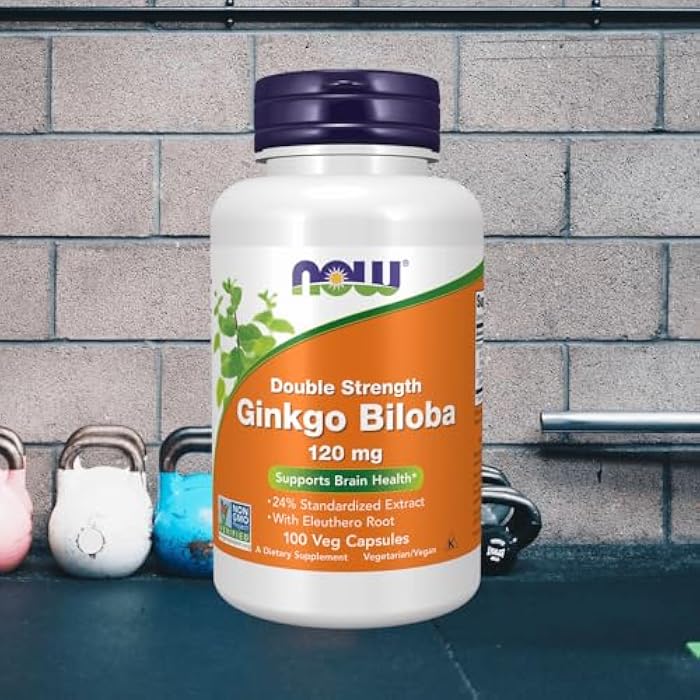 NOW Foods Ginkgo Biloba with Eleuthero Root, 100 Veg Capsules - Image 2