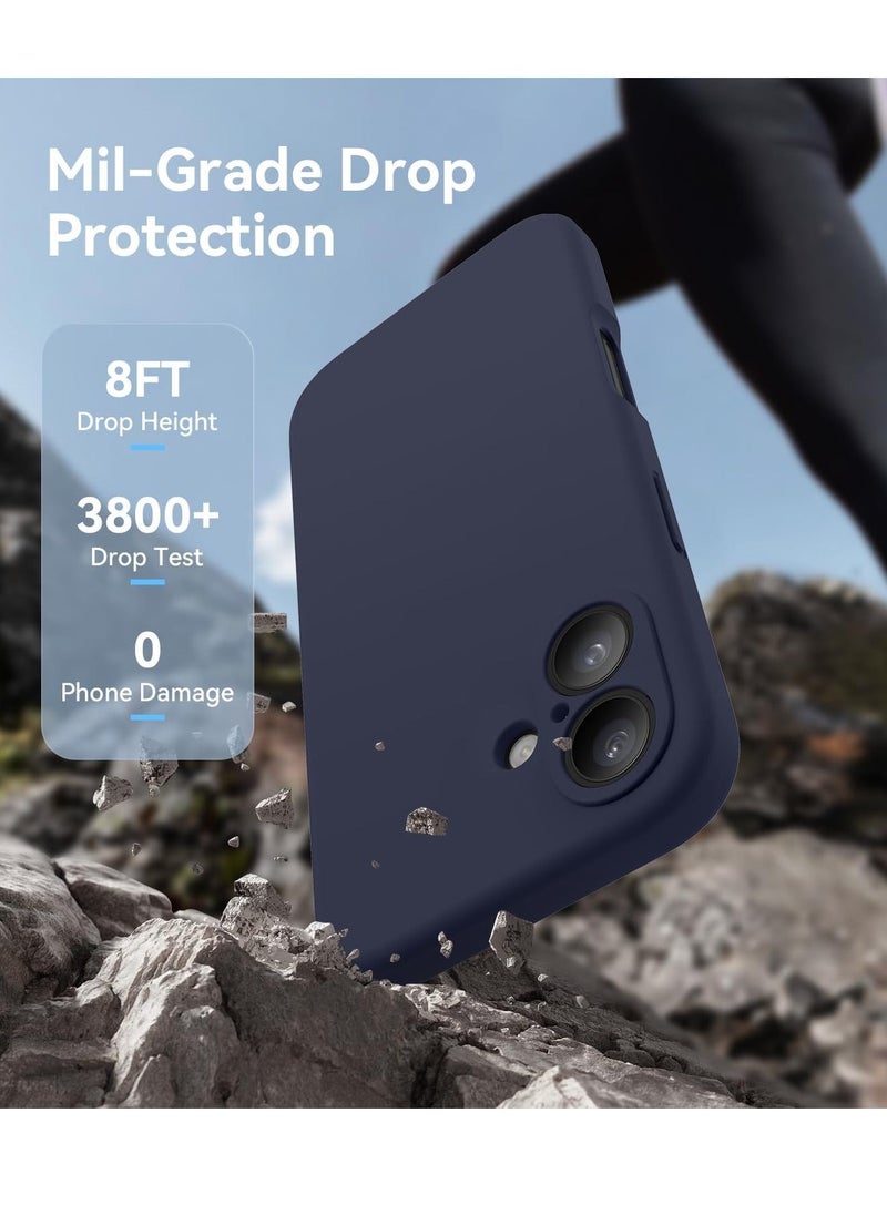 Raxoom Compatible with iPhone 16 Case, Silicone Upgraded [Camera Protection], [Compatible with MagSafe], Anti-Scratch Microfiber Lining Inside with 2 Screen Protectors â€“ Midnight Blue - Image 4