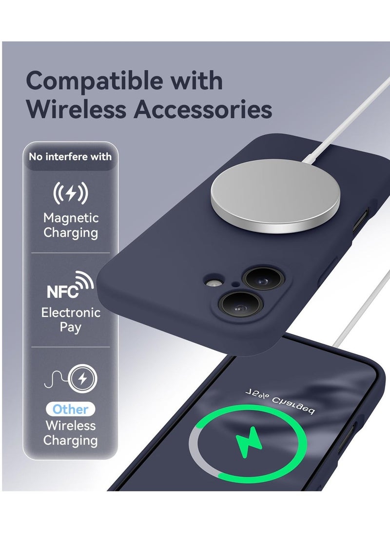 Raxoom Compatible with iPhone 16 Case, Silicone Upgraded [Camera Protection], [Compatible with MagSafe], Anti-Scratch Microfiber Lining Inside with 2 Screen Protectors â€“ Midnight Blue - Image 5