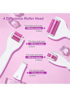 MOXO 6 In 1 Derma Roller Kit for Face and BodyMicredling Roller Titanium for Women and Men SkincareFace & Body & Beard & Hair Care with Storage Case  - Image 3