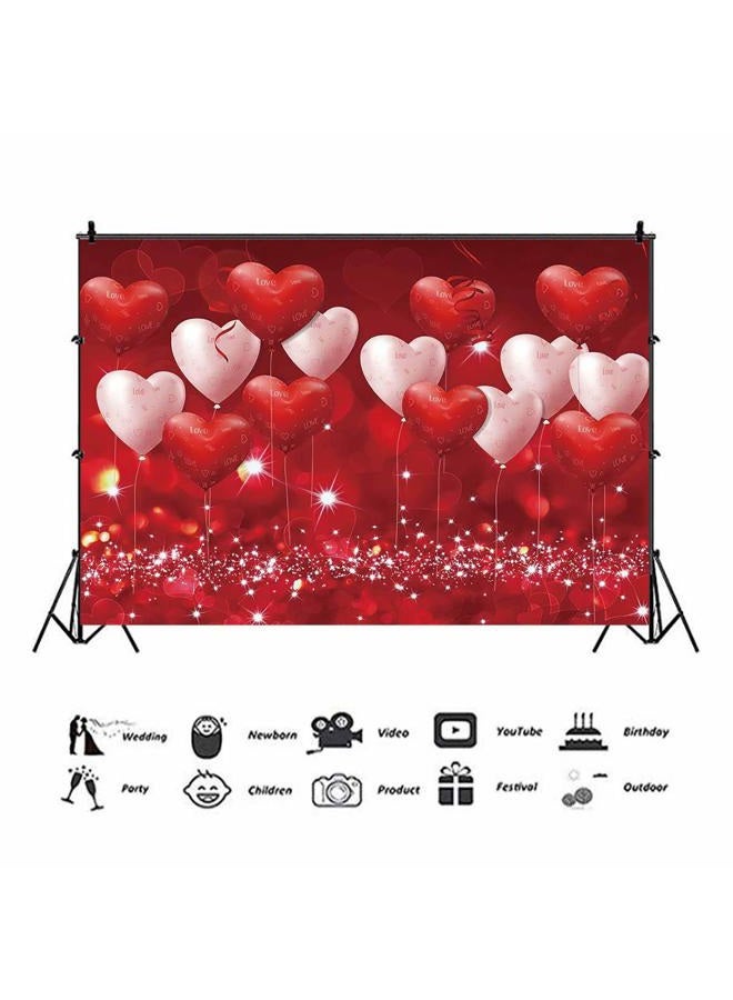 XLL Red Hearts Balloons Love Valentine''s Day Theme Photography Backdrops 7x5ft Wedding Anniversary Wedding Bridal Shower Mother''s Day Photo Background Couple Studio Portrait Pictures Shoot Props Vinyl - Image 2
