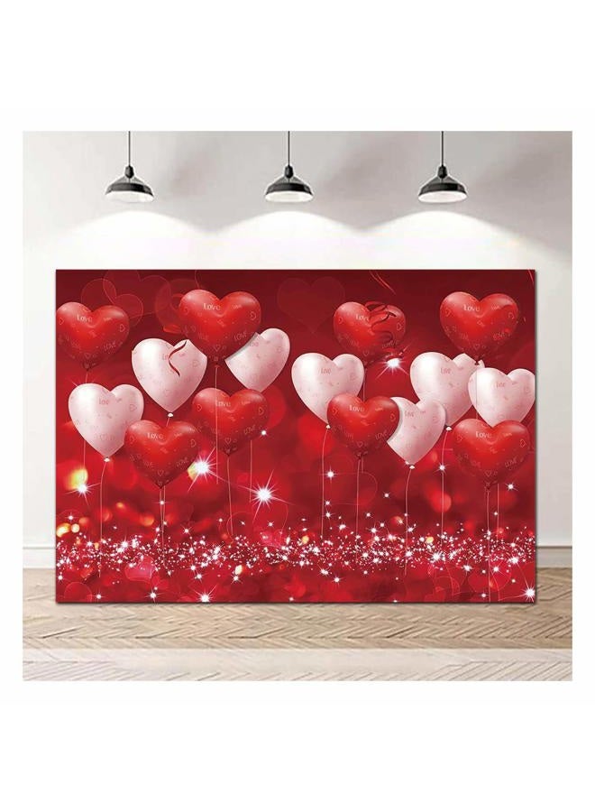 XLL Red Hearts Balloons Love Valentine''s Day Theme Photography Backdrops 7x5ft Wedding Anniversary Wedding Bridal Shower Mother''s Day Photo Background Couple Studio Portrait Pictures Shoot Props Vinyl - Image 4