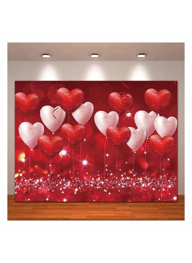 XLL Red Hearts Balloons Love Valentine''s Day Theme Photography Backdrops 7x5ft Wedding Anniversary Wedding Bridal Shower Mother''s Day Photo Background Couple Studio Portrait Pictures Shoot Props Vinyl - Image 3
