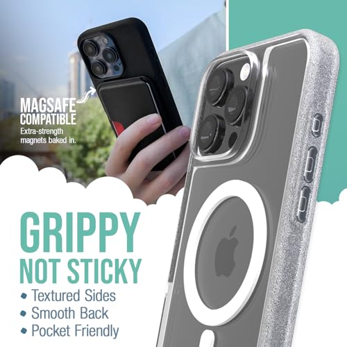 Smartish® iPhone 16 Pro Max Magnetic Case - Gripmunk Compatible with MagSafe [Lightweight + Protective] Slim & Thin Grip Cover with Microfiber Lining for Apple iPhone 16 Pro Max - Clearly Clear - Image 2