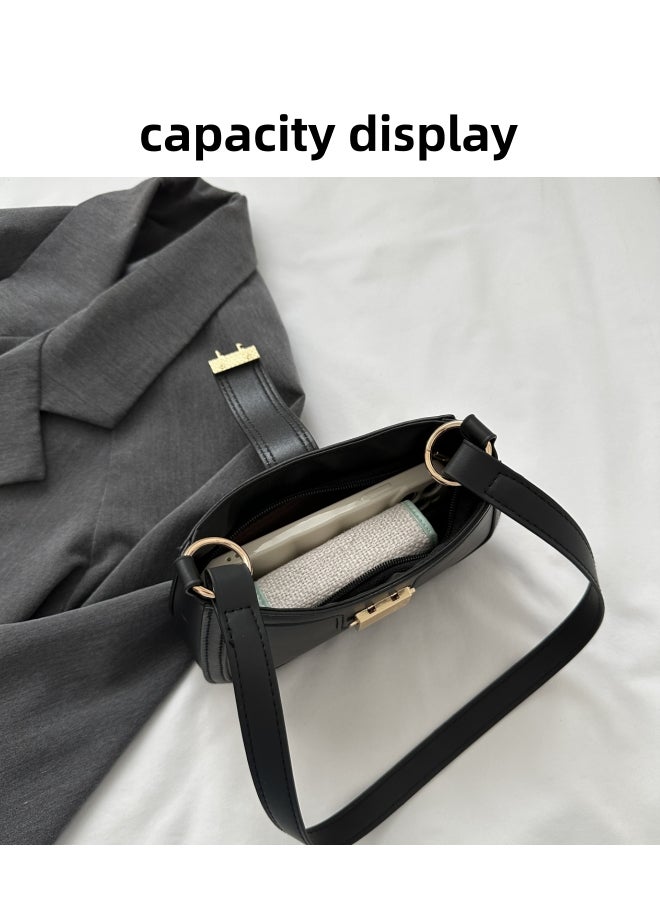 Women's Versatile PU Leather Shoulder Bag, Ladies Portable Fashionable Armpit Bag Side Bag Carry Bag, Daily Commuting Handbag Satchel Bag Phone Bag Office Bag Clutch Bag for Girls/College Students  - Image 4
