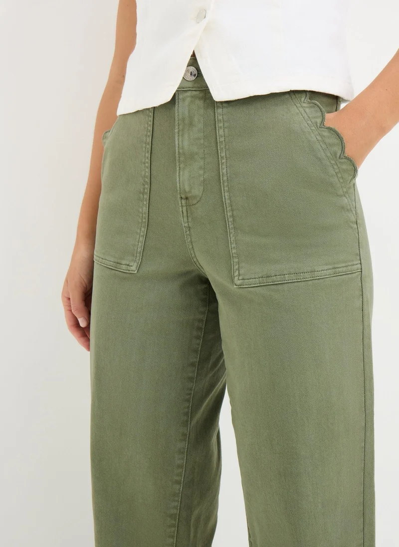 Matalan Green Scallop Edge Crop Jeans