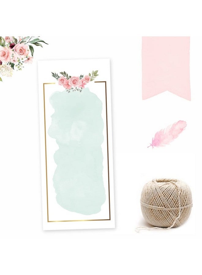 Chic a Choc 150 Note Card Gift Tags. Blank Tags To Write Your Own Message. Slim Tags With Jute String For Attaching To Gift Box, Cake Box For All Occasion. - Image 5