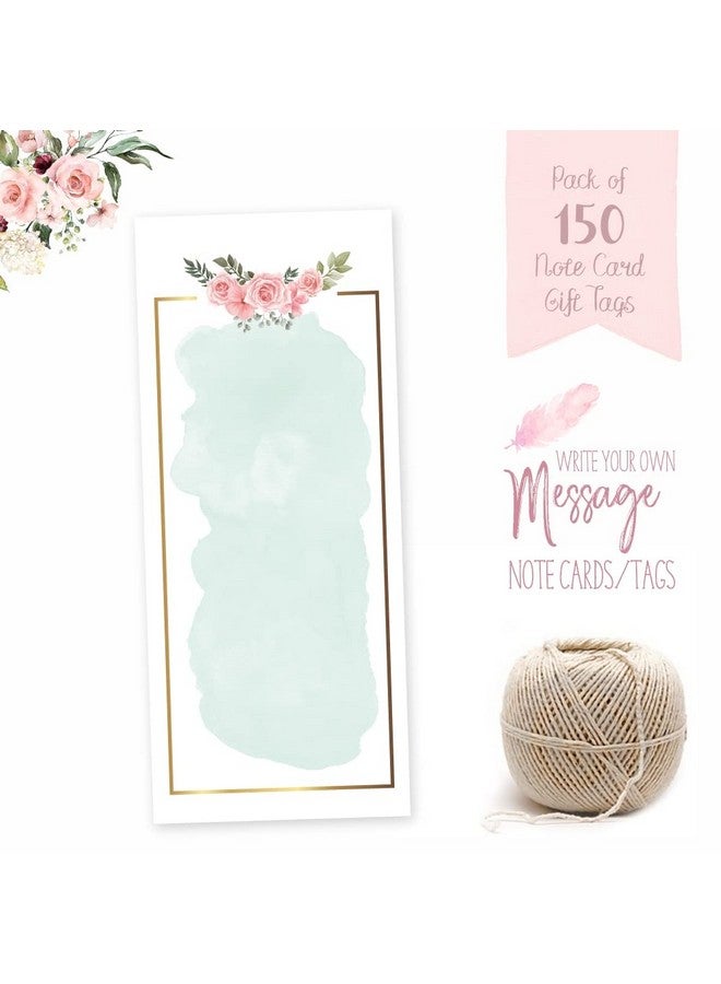 Chic a Choc 150 Note Card Gift Tags. Blank Tags To Write Your Own Message. Slim Tags With Jute String For Attaching To Gift Box, Cake Box For All Occasion. - Image 1