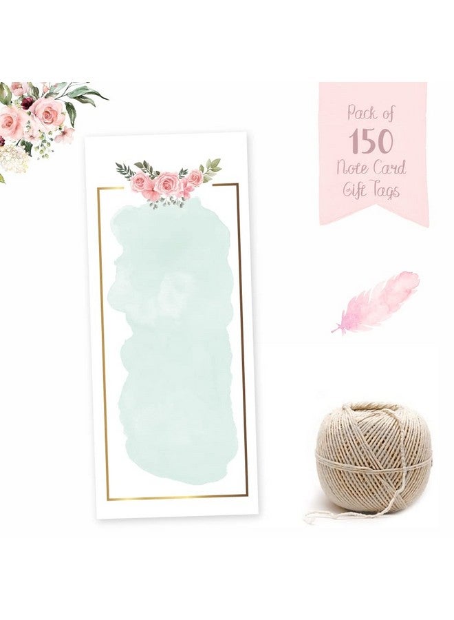 Chic a Choc 150 Note Card Gift Tags. Blank Tags To Write Your Own Message. Slim Tags With Jute String For Attaching To Gift Box, Cake Box For All Occasion. - Image 4
