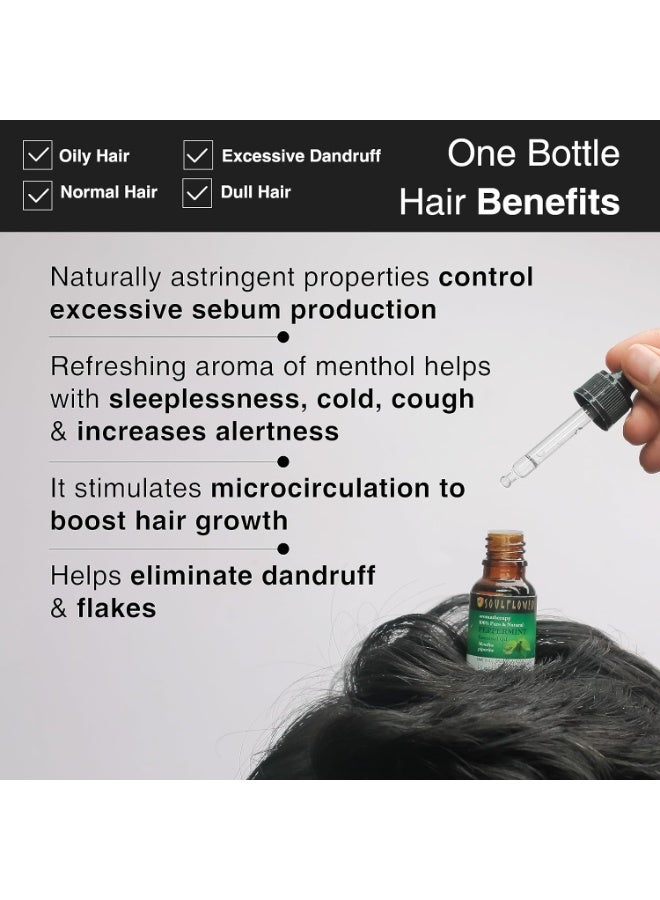 Soulflower Peppermint Essential Oil for Skin & Hair Care, Scalp, Aromatherapy |100% Pure & Natural Therapeutic Grade, Undiluted, Ecocert Cosmos Organic Certified| Mentha Piperita |15ml - Image 3