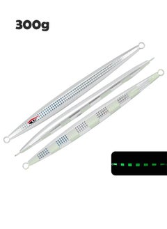 Beauenty Slow Pitch Jig Flat Fall Jig 2Pcs Saltwater Fishing Luers Mental Vertical Jigging Baits 300g - Silver  - Image 1
