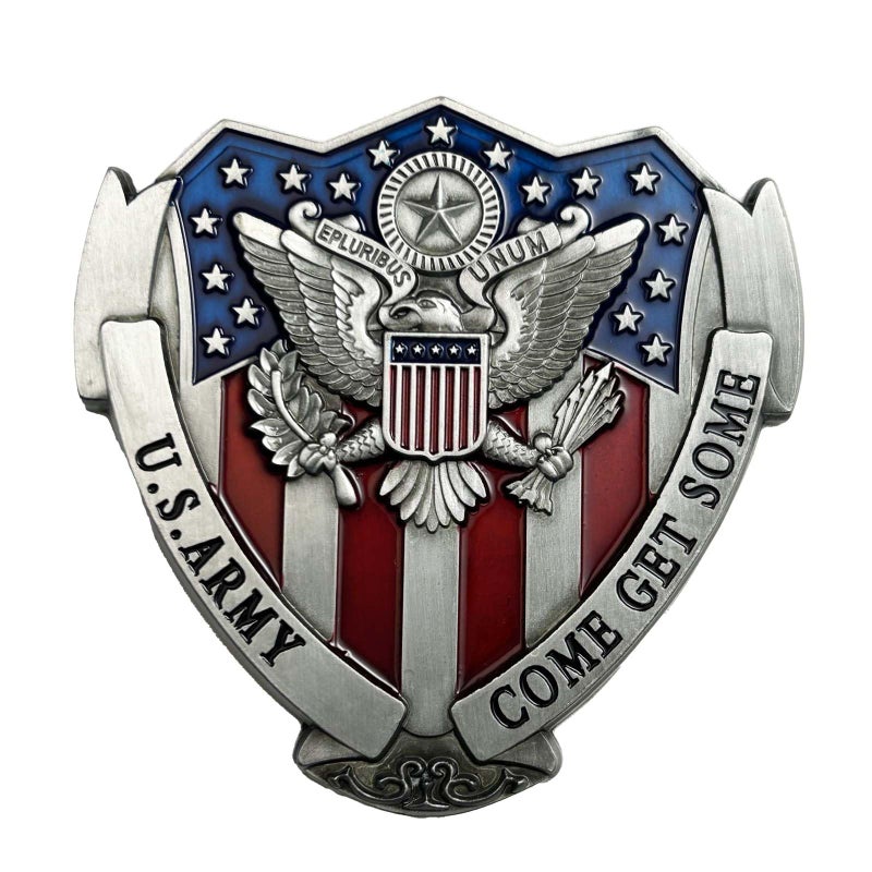 Vozekrod US Army Veteran Car Emblem 3D Metal Decal Shield Shape with Eagle and American Flag Zinc Alloy Military Pride Badge with 3M Adhesive Car Truck Motorcycle Decor for Veterans - Image 3