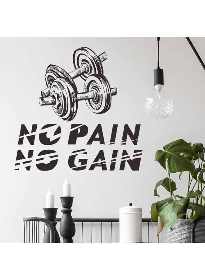 RUST-OLEUM Home Gym Wall Decals No Pain No Gain Inspirational Quote Wall Stickers Workout Fitness Exercise Sign Wall Decor for Gym Bedroom Living Room Decor - Image 1