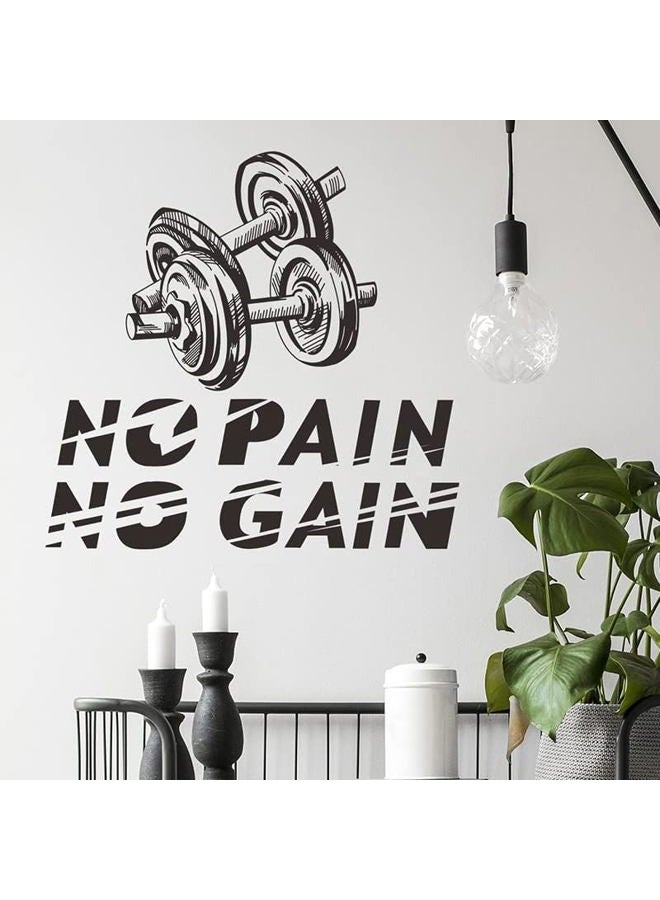 RUST-OLEUM Home Gym Wall Decals No Pain No Gain Inspirational Quote Wall Stickers Workout Fitness Exercise Sign Wall Decor for Gym Bedroom Living Room Decor - Image 2