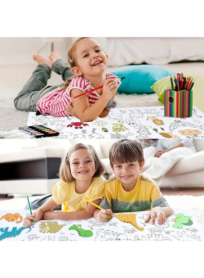 Dinosaur World 3m Long Diy Painting Roll for Kids Coloring Paper Gift - Image 1