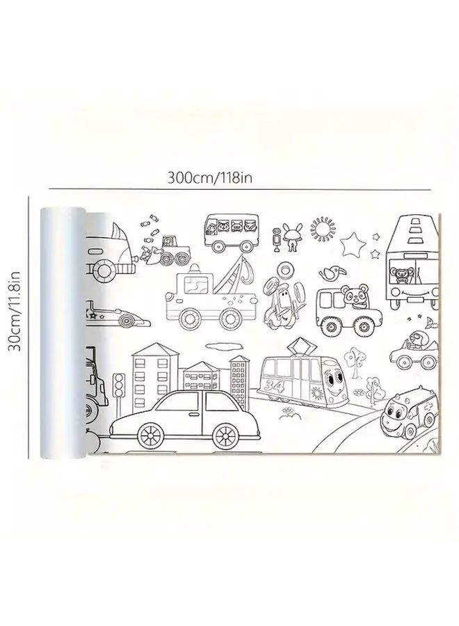 Dinosaur World 3m Long Diy Painting Roll for Kids Coloring Paper Gift - Image 2