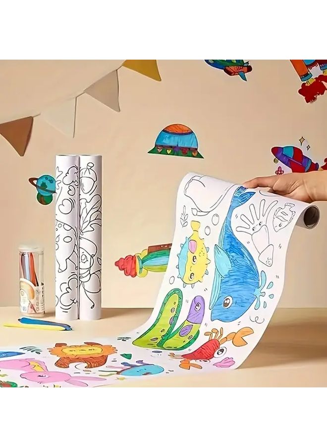 Dinosaur World 3m Long Diy Painting Roll for Kids Coloring Paper Gift - Image 3