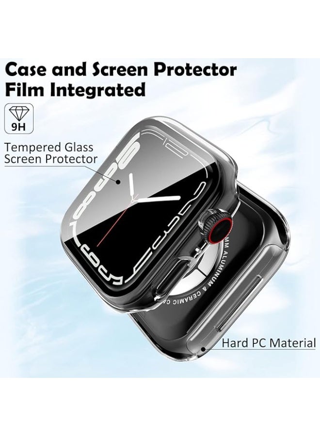 wexon Protective Case With Screen Protector For Apple Watch series 7-8-9  41mm Clear - Image 5