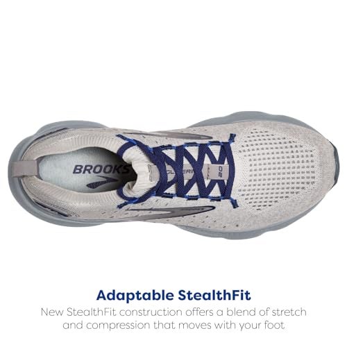 Brooks Men’s Glycerin StealthFit 20 Neutral Running Shoe - Oyster/Alloy/Blue Depths - 11 Medium - Image 4