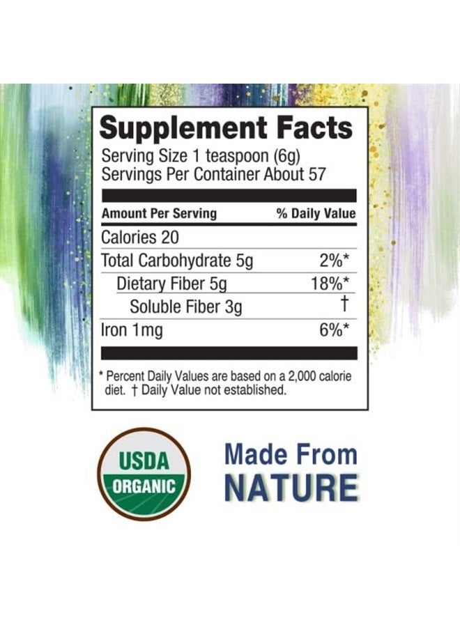Konsyl Organic Psyllium Fiber - USDA Certified Psyllium Husk Daily Fiber Powder - All Natural Soluble Fiber, Gluten-Free & Sugar-Free - 340g Gusset Bag - Image 4