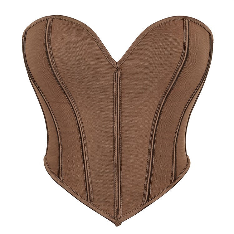 Women's Solid Corset Shapewear Body Shaper Strapless Back Lace Top - Image 5