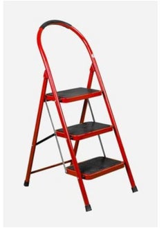 Generic 3 Steps Foldable Metal Ladder Red/Black 