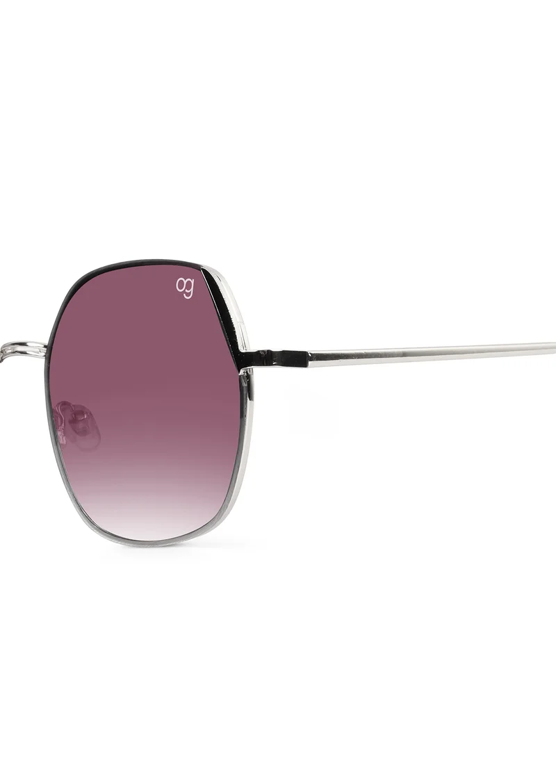 Woggles Latest & Stylish UV Protected Glow Purple Round Sunglasses for Men & Women