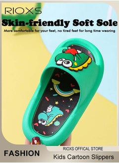 RIOXS Kids Cartoon Slippers, Boys Girls Slides Sandals, Toddler Little Kids Unisex Slippers, Outdoor Beach Slippers, Cushioned Thick Sole Cute Cartoon Shower Slippers, Perfect For All Seasons, Home Slippers Anti-Slip Bath Slippers  - Image 3