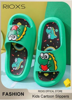 RIOXS Kids Cartoon Slippers, Boys Girls Slides Sandals, Toddler Little Kids Unisex Slippers, Outdoor Beach Slippers, Cushioned Thick Sole Cute Cartoon Shower Slippers, Perfect For All Seasons, Home Slippers Anti-Slip Bath Slippers  - Image 2