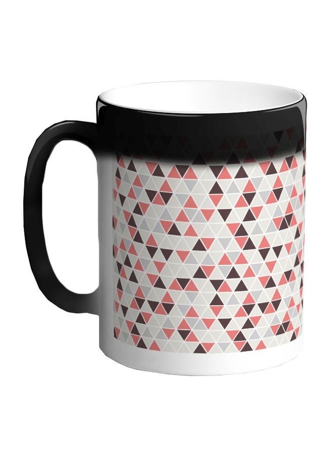 Triangles Printed Colour Changing Coffee Mug Black 11ounce
