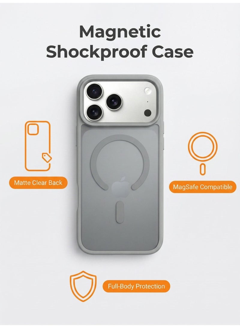 V.nice Magnetic Shockproof for iPhone 17 Pro Max Case, Camera Control, Fit for MagSafe, Military-Grade Protection, Translucent Slim Case Anti-Fingerprint - Image 3