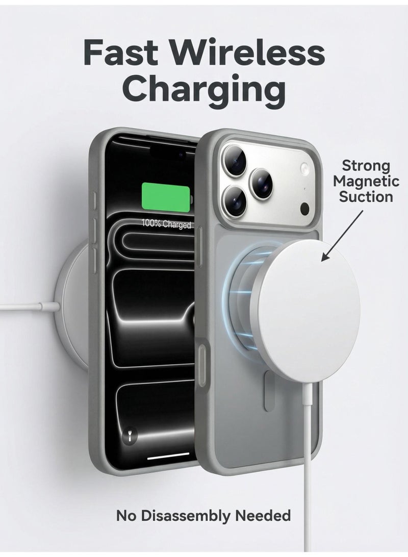 V.nice Magnetic Shockproof for iPhone 17 Pro Max Case, Camera Control, Fit for MagSafe, Military-Grade Protection, Translucent Slim Case Anti-Fingerprint - Image 2