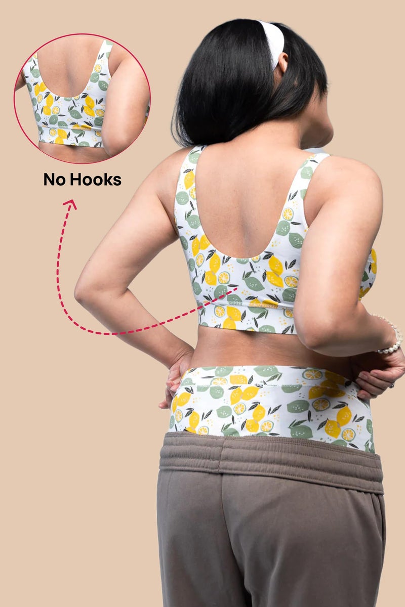 Circus &Circus Maternity Bra | Nursing Bra for Women | Pull Down Feeding Bra | Non Padded Bra for Women Slip On | Tencel Micromodal | Lemon Crush, 3XL - Image 4