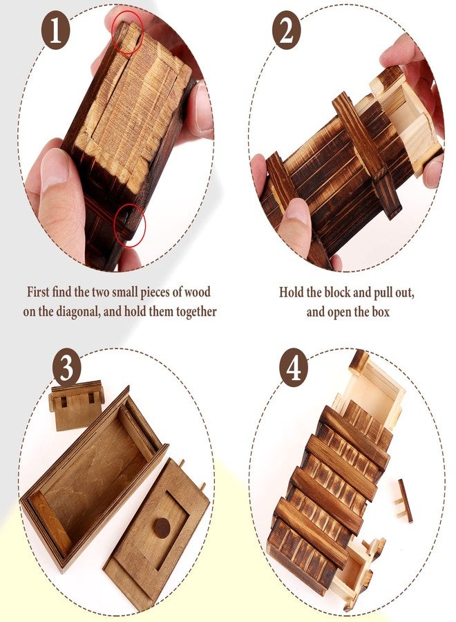 Oppaxf Puzzle Box 3 Pack Wooden Secret Puzzle Box with Hidden Compartment 3D Brain Teaser Magic Drawers Secret Magic Box Wooden Box Puzzle Case Difficult Puzzles Boxs Gift Card for Adults and Kids - Image 5