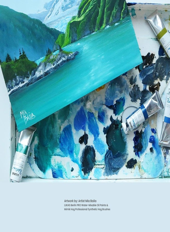 Lukas Berlin Pro Artists Water Mixable Oil Paint 200 ml Tube Viridian Hue, Water Soluble, Lightfast Pigments, Quick Drying, Easy Clean-Up, Eco-Friendly, Professional Quality, 40 Color Range - Image 5