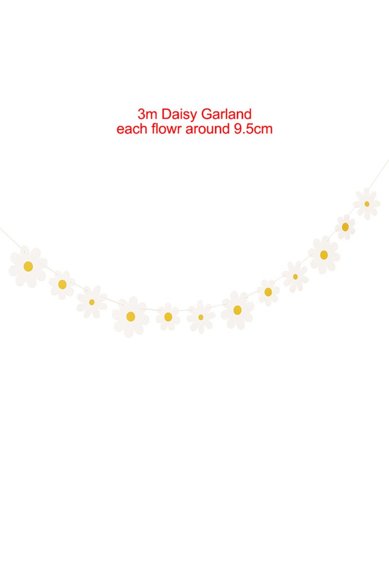 daisy flower Paper Daisy Flower Banner Boho Girl Birthday Party Pull Flags Happy Birthday Bunting Ba