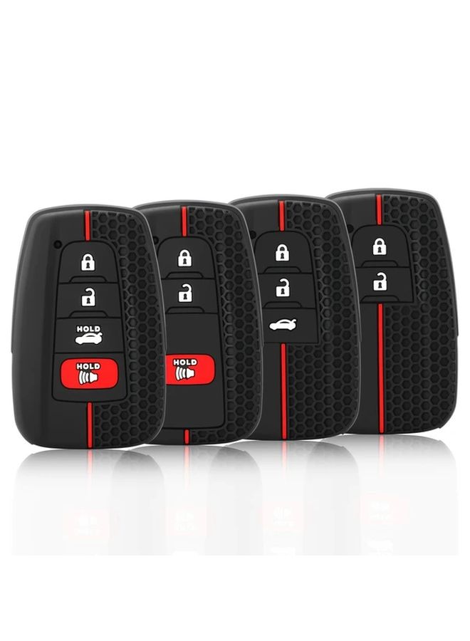 Black Silicone Key Fob Cover for Toyota Corolla RAV4 Camry Prius 4 Button - Image 1