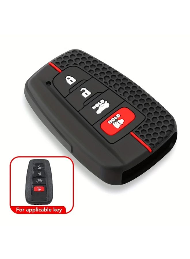 Black Silicone Key Fob Cover for Toyota Corolla RAV4 Camry Prius 4 Button - Image 5