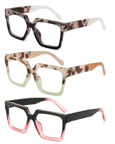 JM Oversized Reading Glasses for Women Square Oprah Style Readers for Woman Trendy Blue Light Blocking Womens Reader 175 - Image 2