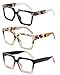 JM Oversized Reading Glasses for Women Square Oprah Style Readers for Woman Trendy Blue Light Blocking Womens Reader 175 - Image 1