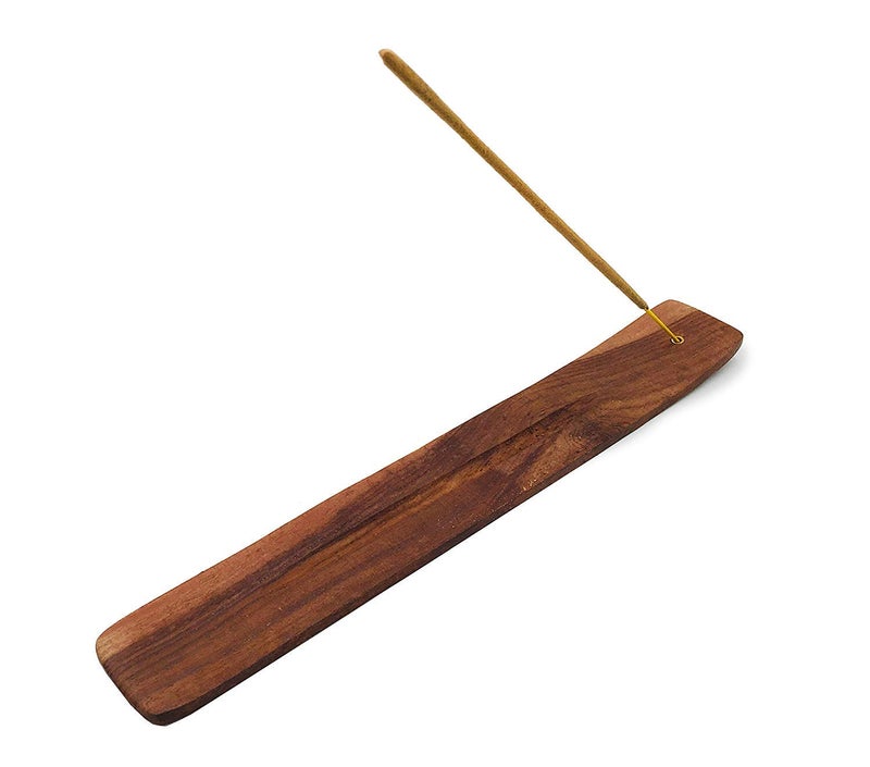 Bless International Bless-International Traditional-Handmade-Burner Wooden-Incense-Stick-Holder Ash-Catcher-Stand for-Aromatherapy-Meditation-Yoga (Incense Holder 10 inch(2 pcs)) - Image 3