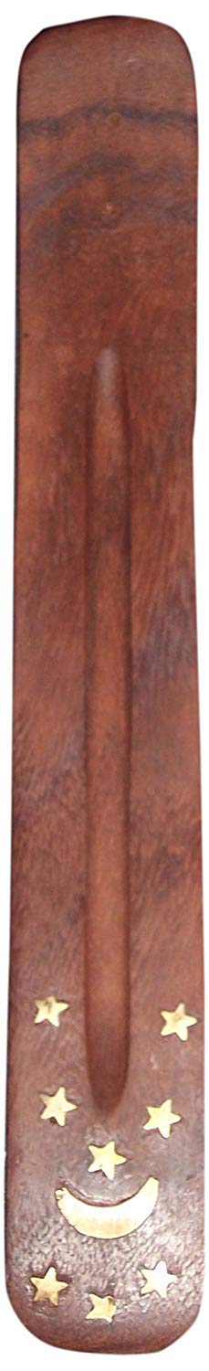 Bless International Bless-International Traditional-Handmade-Burner Wooden-Incense-Stick-Holder Ash-Catcher-Stand for-Aromatherapy-Meditation-Yoga (Incense Holder 10 inch(2 pcs)) - Image 2