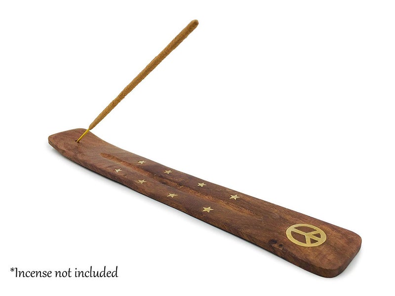 Bless International Bless-International Traditional-Handmade-Burner Wooden-Incense-Stick-Holder Ash-Catcher-Stand for-Aromatherapy-Meditation-Yoga (Incense Holder 10 inch(2 pcs)) - Image 4
